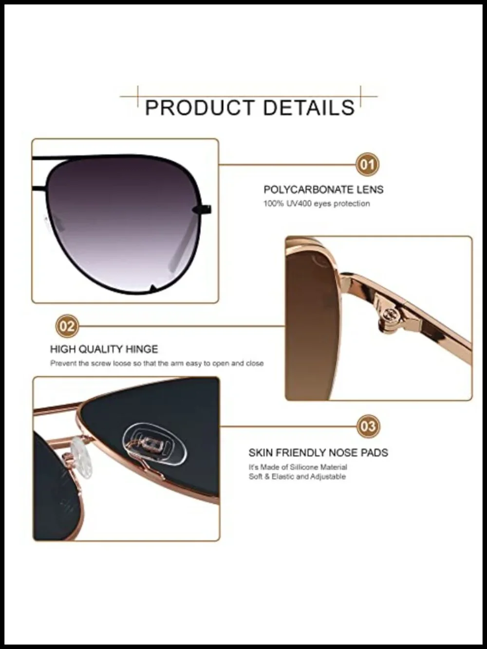 Oversized Aviator Sunglasses UV400 Protection Metal Frame Big Large